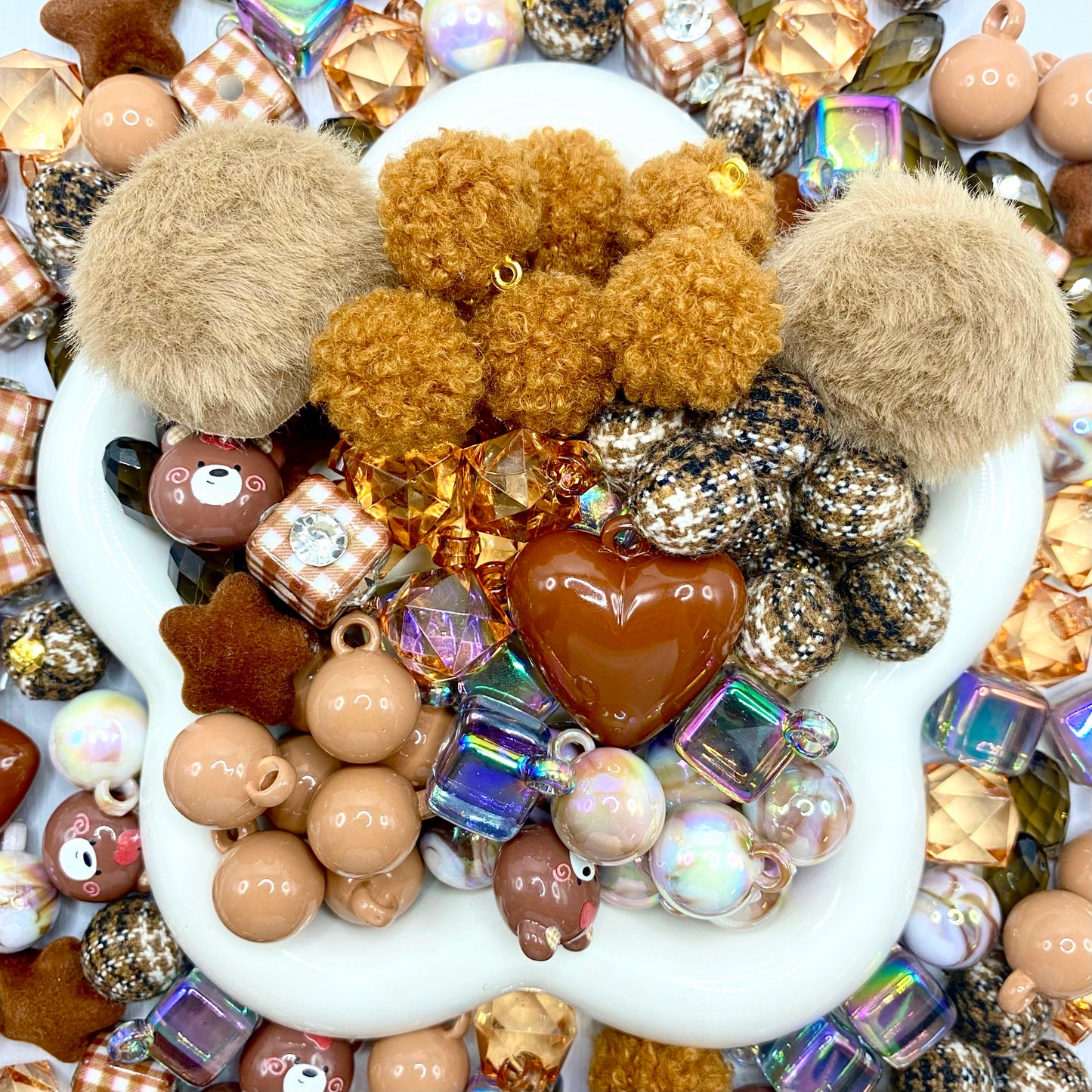 16mm Car Hanger/Ornament Making Beads Mix – 16mm Beads with Hooks, Acrylic/Resin/Glass Beads