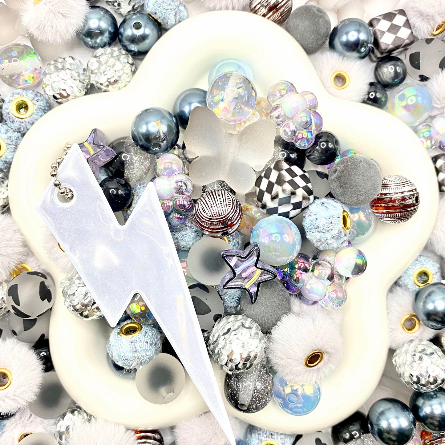 16mm Keychain/Pen Making DIY Beads Mix – 16/20mm Silicone, Resin & Acrylic Beads