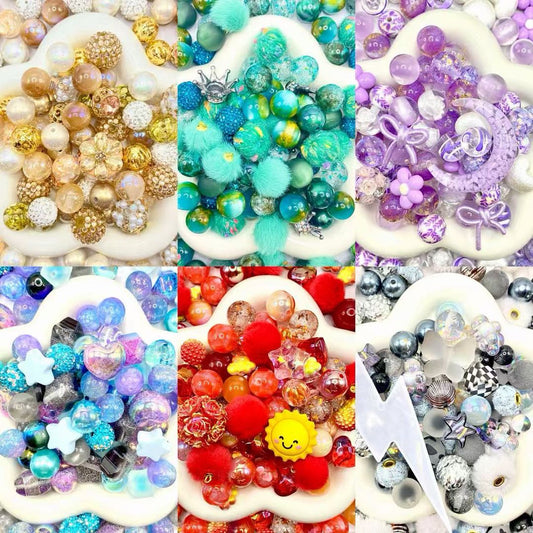 16mm Keychain/Pen Making DIY Beads Mix – 16/20mm Silicone, Resin & Acrylic Beads