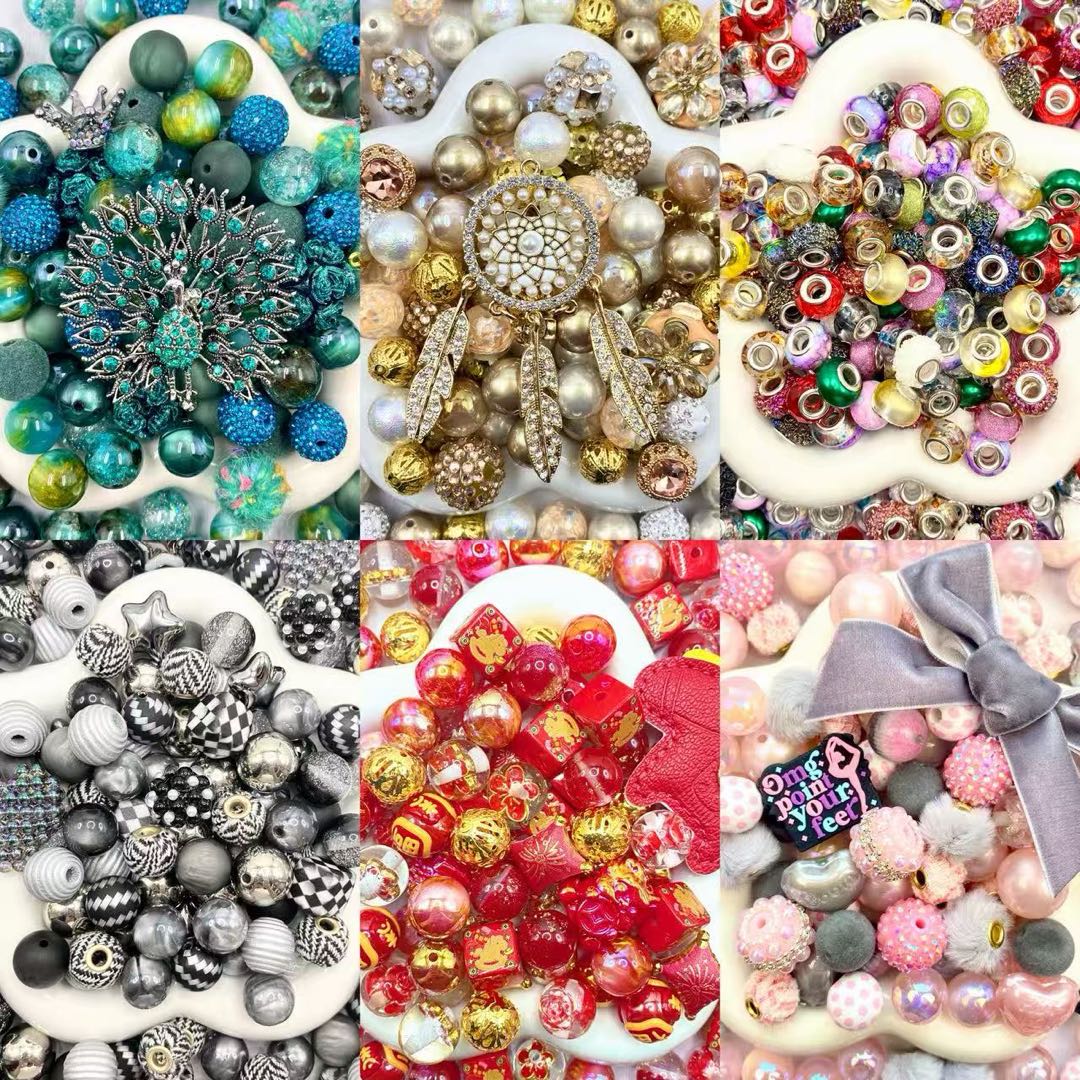 16mm Keychain/Pen Making DIY Beads Mix – 16/20mm Silicone, Resin & Acrylic Beads