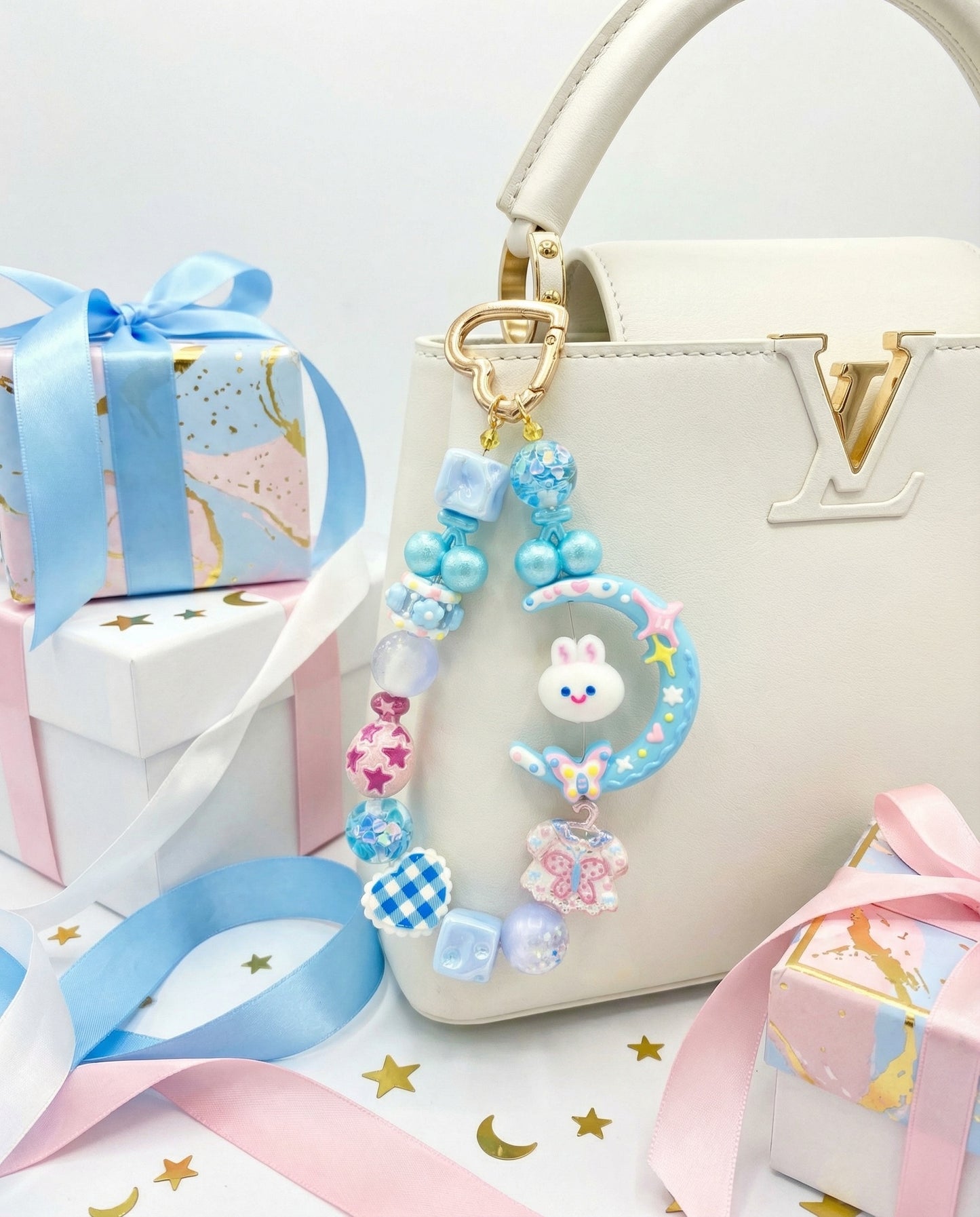Blue Moon Bunny Beads Mix For Keychains(Miki)-BD