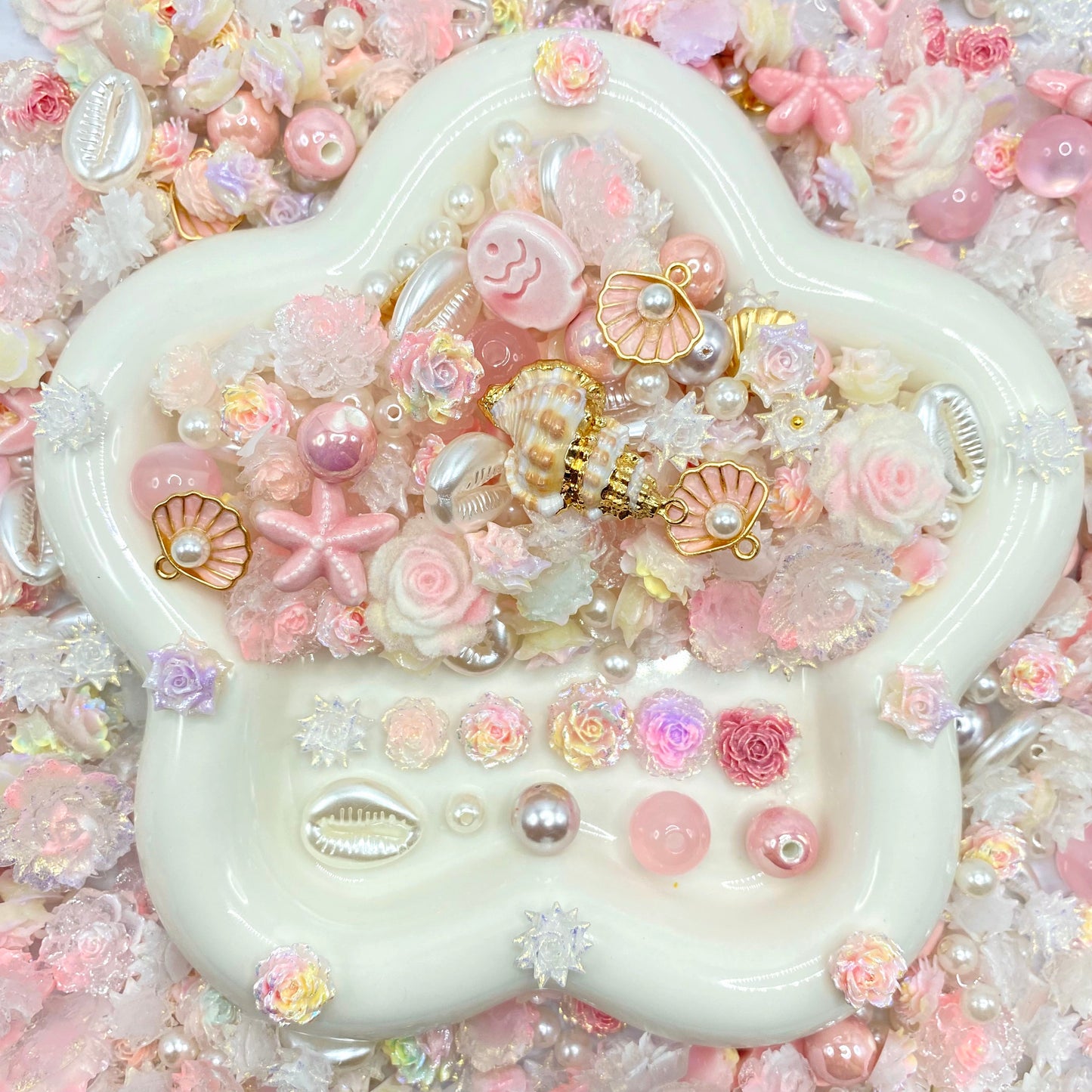 【Buy One Get One Equal Volume For Free】Blush Beach Nail & Beads Mix-glow(miki)- NailC