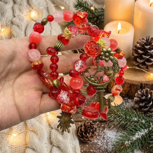 【Buy One Get One Equal Volume For Free】Ruby Beads Mix for Bracelet-BD