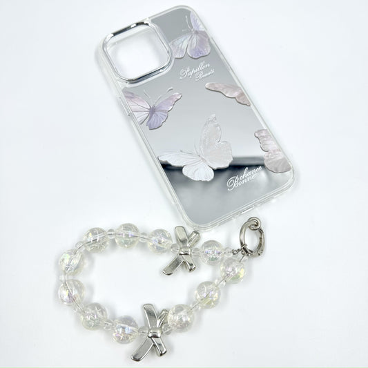 Kosbling butterfly print mirror phonecase with phonechain