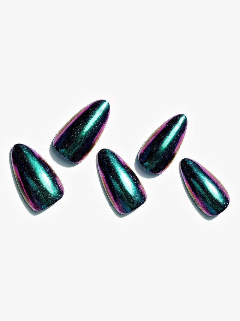 24 pieces(Kosbling Nail magic mirror powder series)Mystic Green (Handmade) -PN