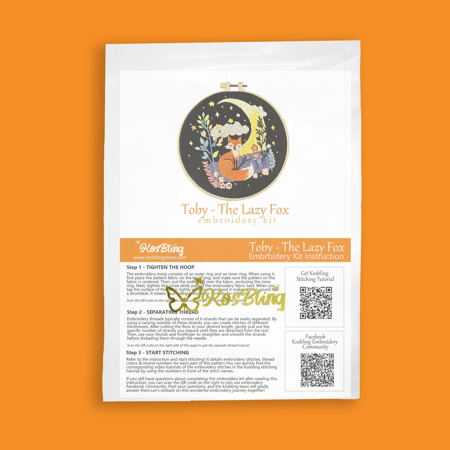 Toby - The Lazy Fox Embroidery Kit