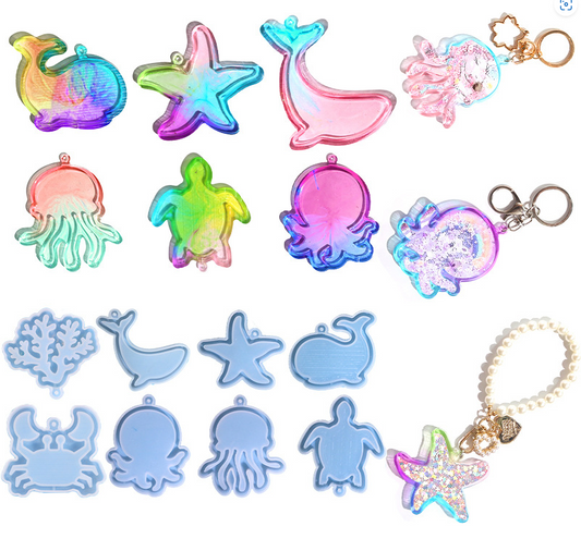 DIY marine animal silicone keychain resin mould