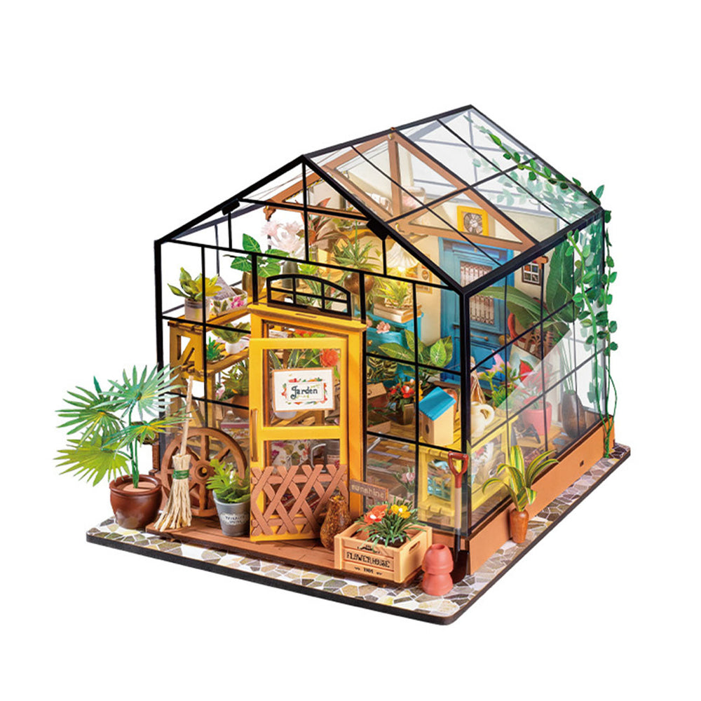 Cathy's Flower House - Miniature Dollhouse Kit with LED Lights