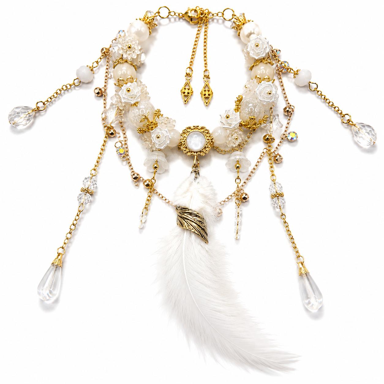 Handmade Floral Bracelets - Feather  KJ1